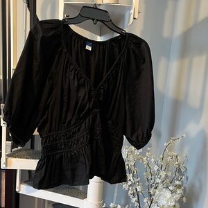 Old Navy Cotton Black Women's Blouse size large